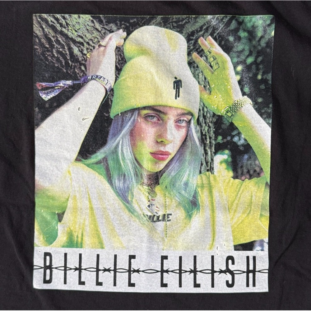 Billie Eilish Shirt Large Black Graphic Tee Delta Pro Weight Music Pop Alt
